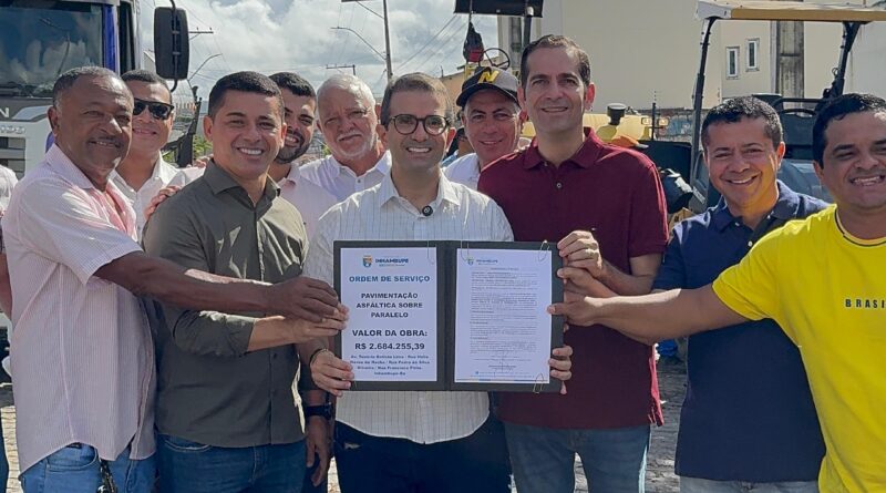 Prefeito Hugo de Leônidas autoriza início de obra de pavimentação asfáltica em Inhambupe
