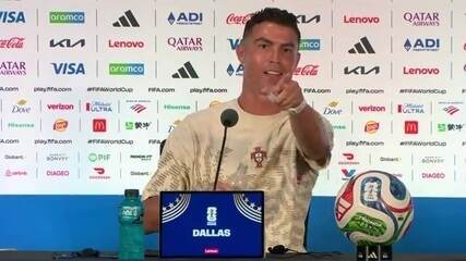 Cristiano Ronaldo confronta jornalista brasileiro em coletiva.‘Não gosta de mim’